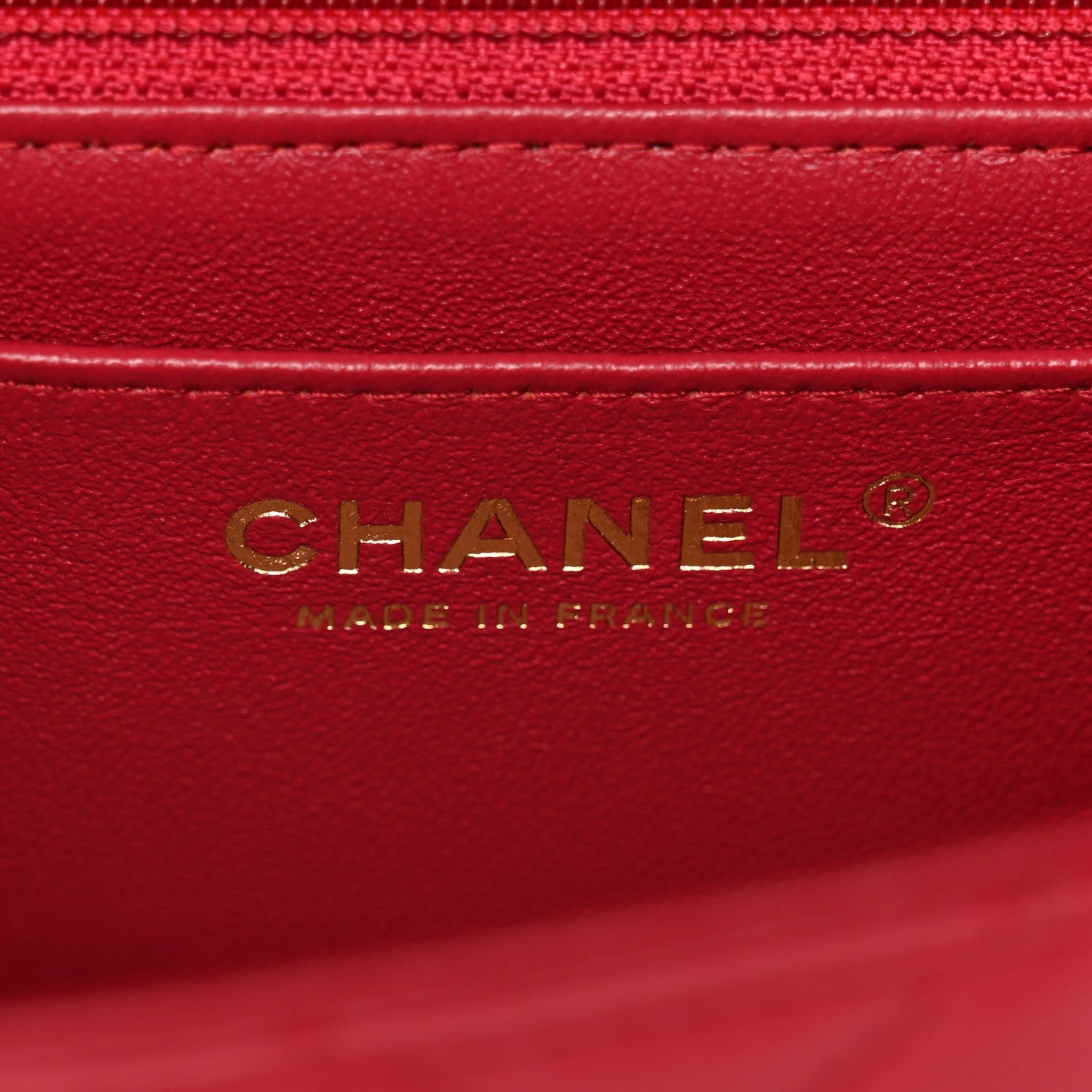 Chanel Lambskin Quilted Mini Rectangular Flap Dark Pink