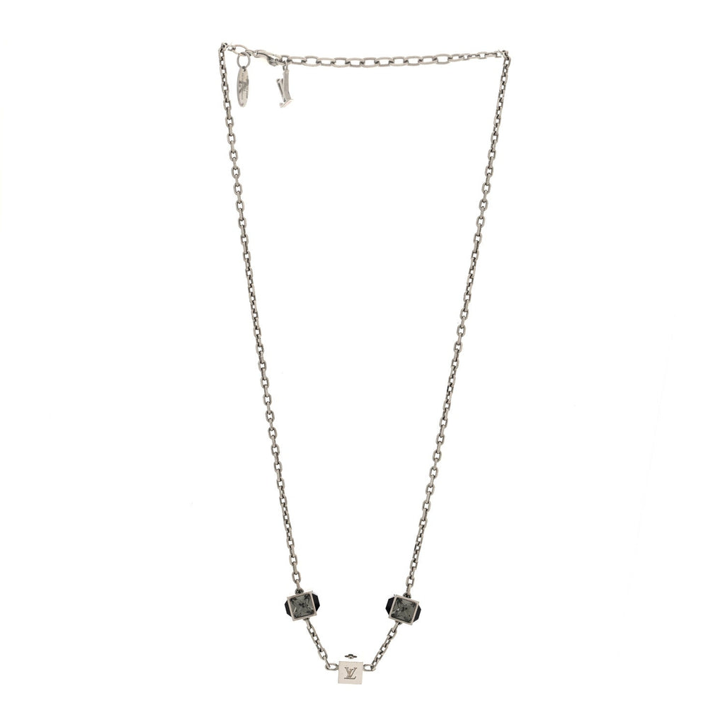 Louis Vuitton Swarovski Gamble Short Necklace Silver