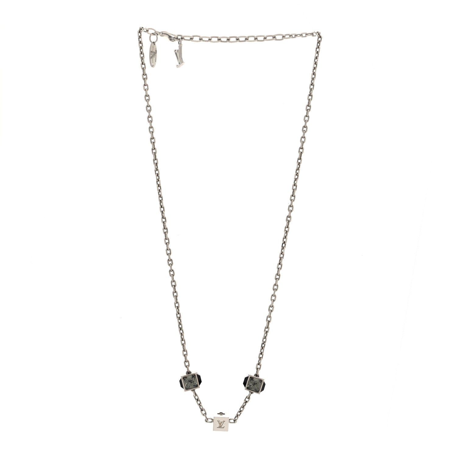Louis Vuitton Swarovski Gamble Short Necklace Silver