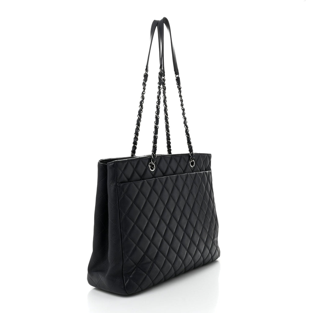 Chanel Calfskin Quilted Timeless Tote Dark Navy
