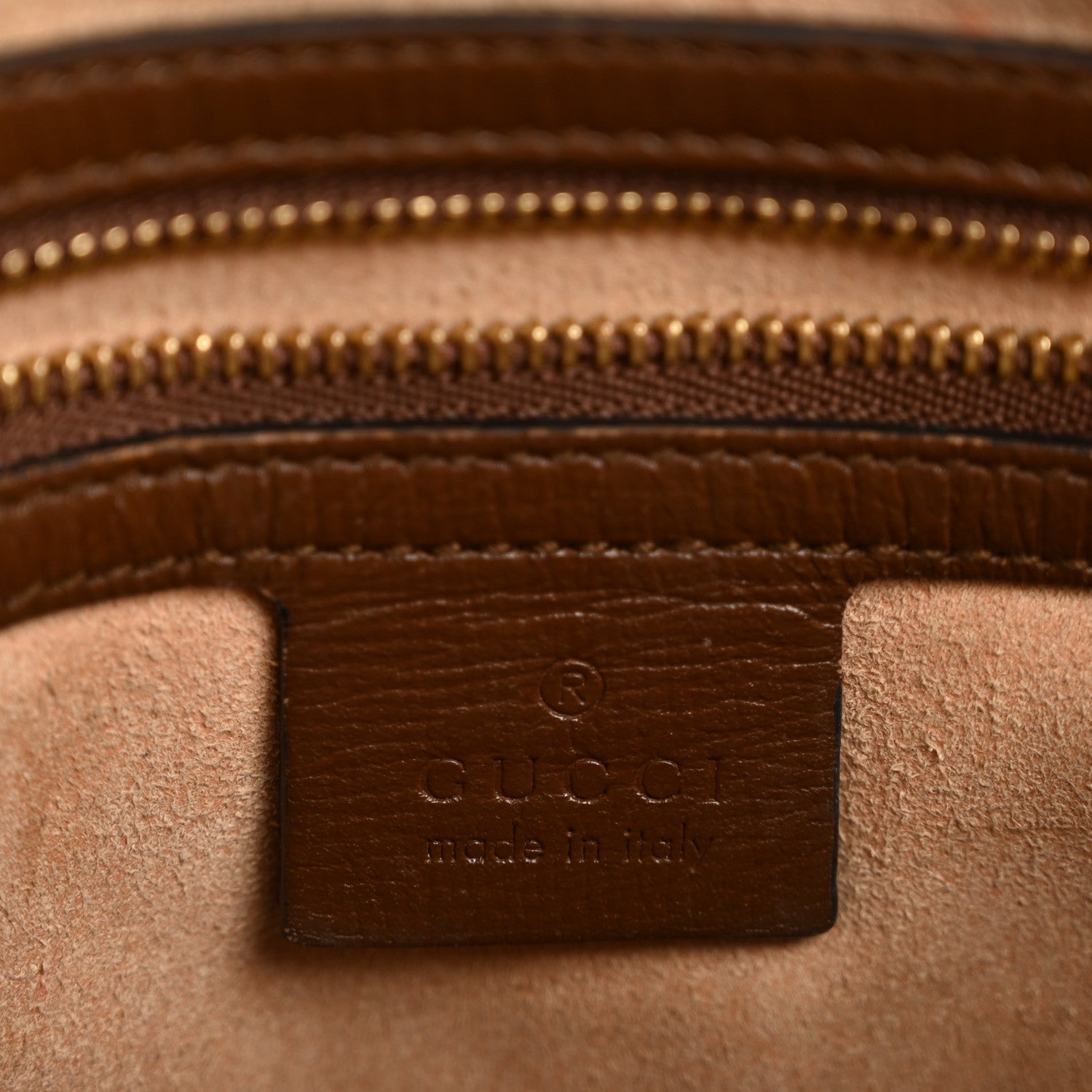 Gucci GG Supreme Monogram Small Horsebit 1955 Shoulder Bag Beige Brown Sugar