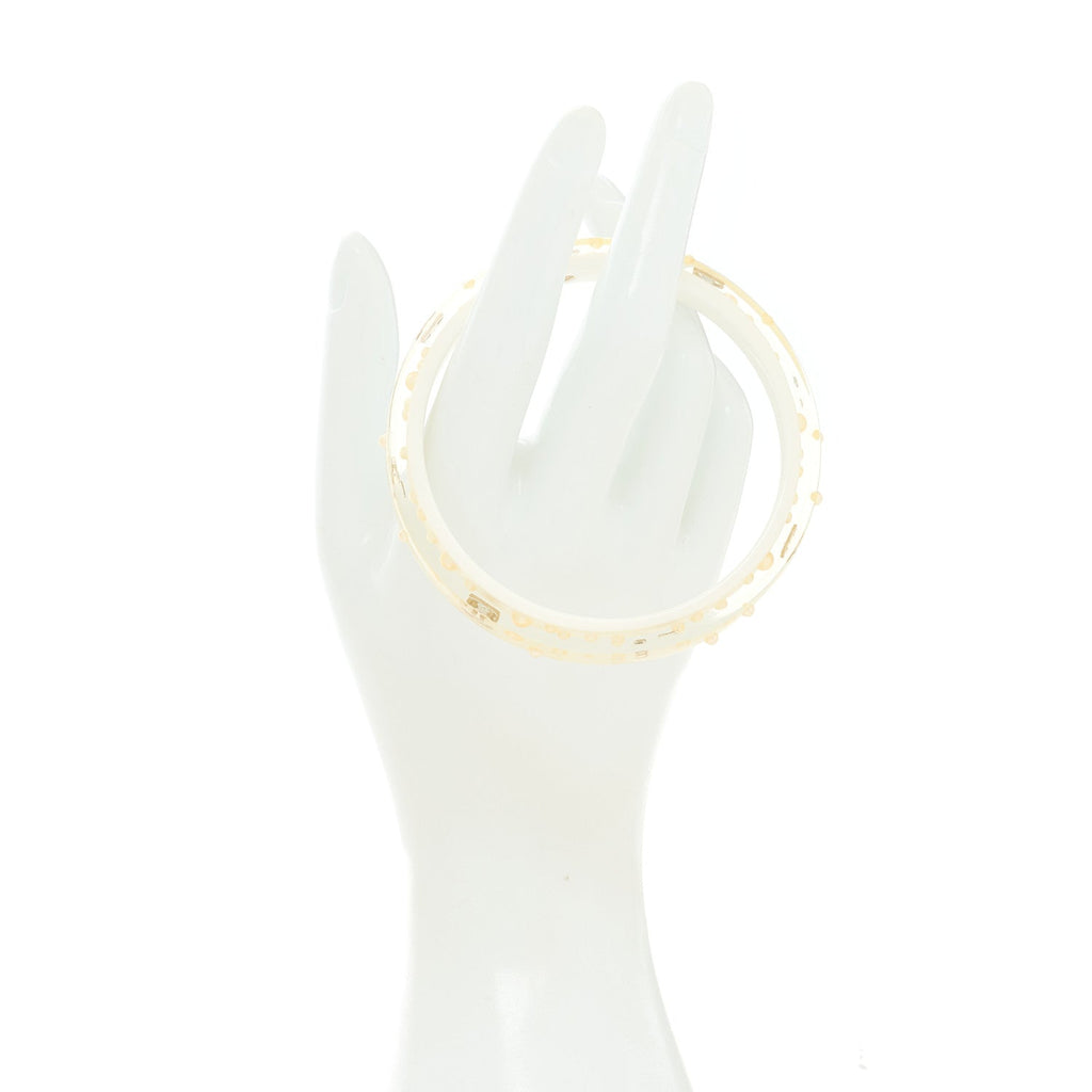Resin CC Pearl Cuff Transparent White