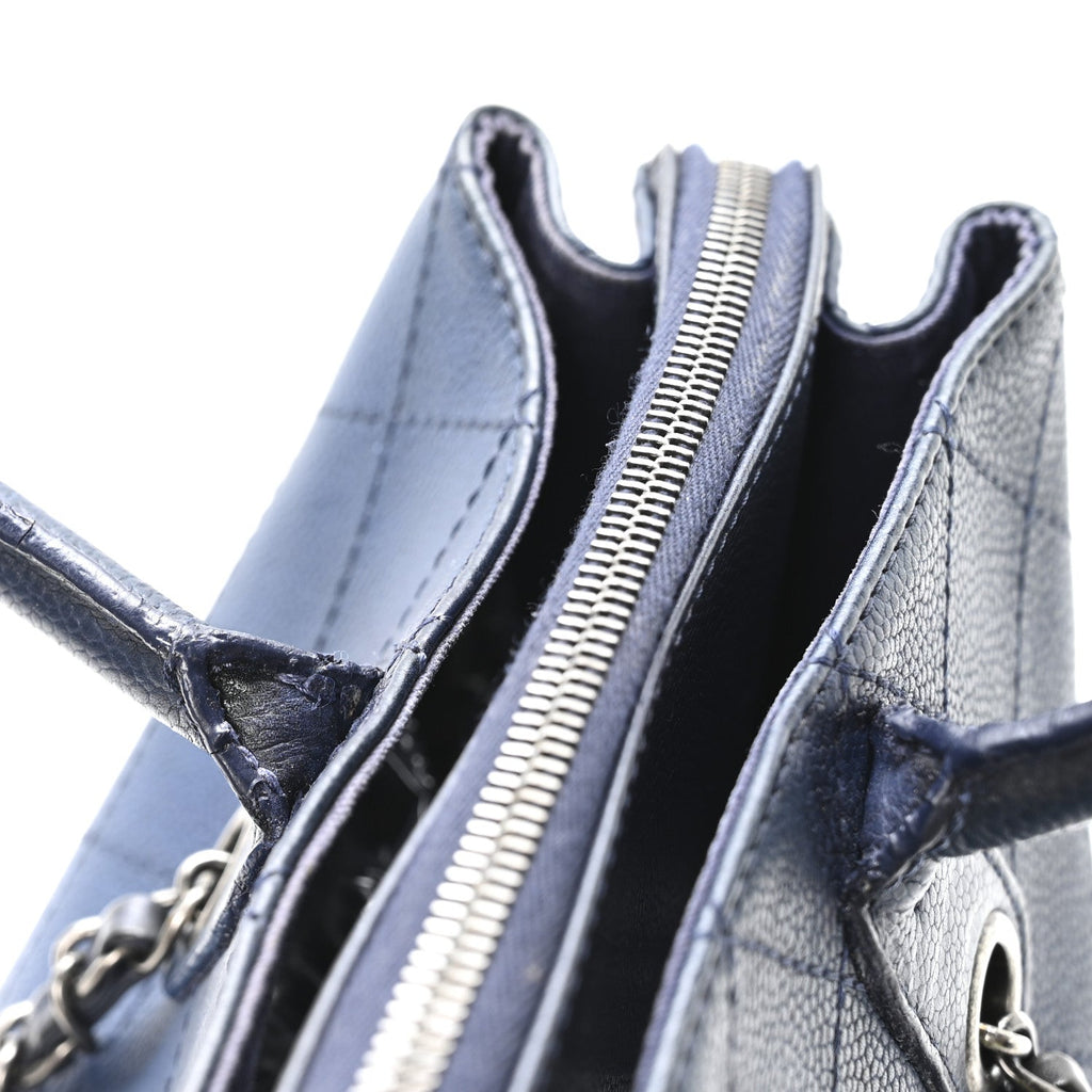 Chanel Grained Vegetal Calfskin Urban Shopping Tote Blue