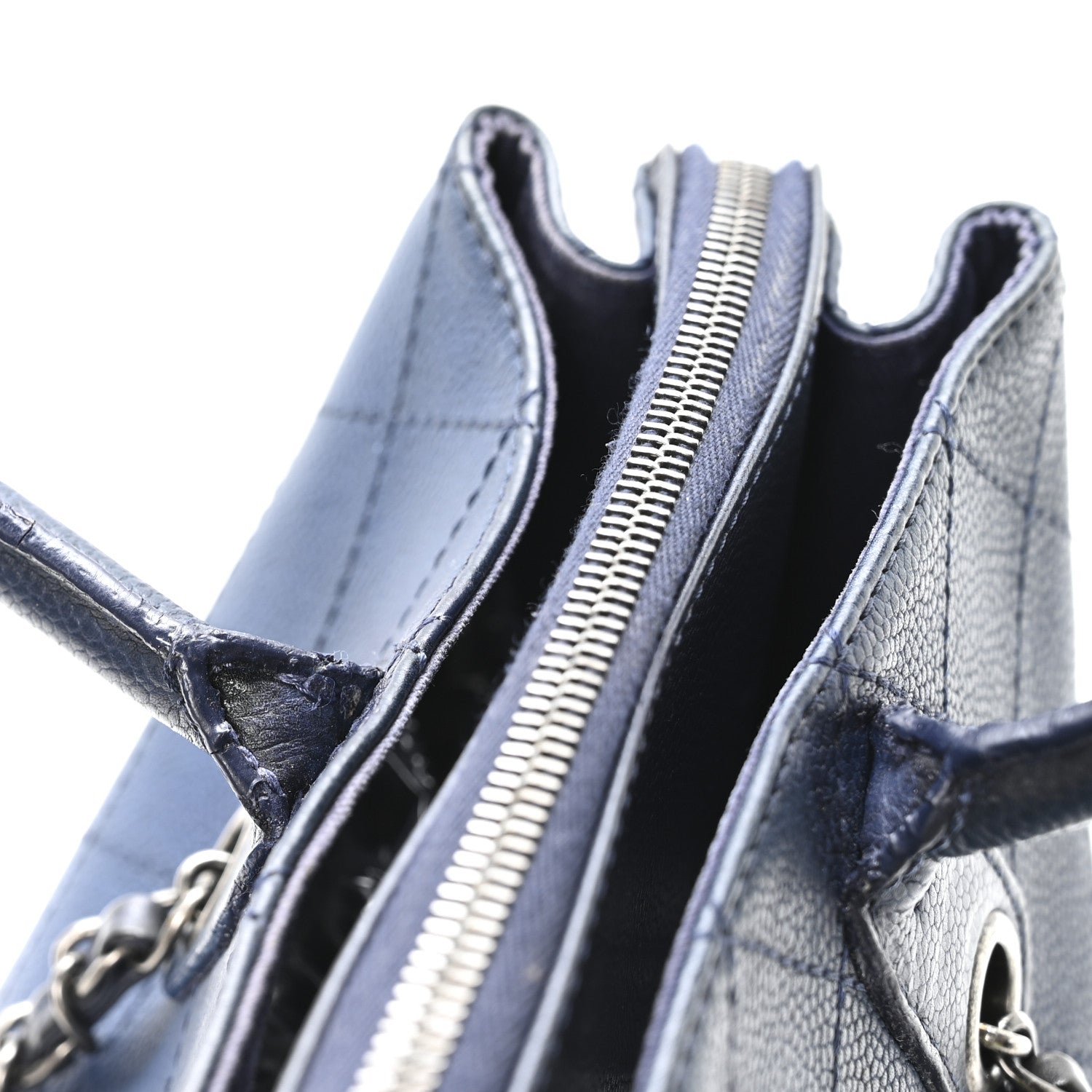 Chanel Grained Vegetal Calfskin Urban Shopping Tote Blue