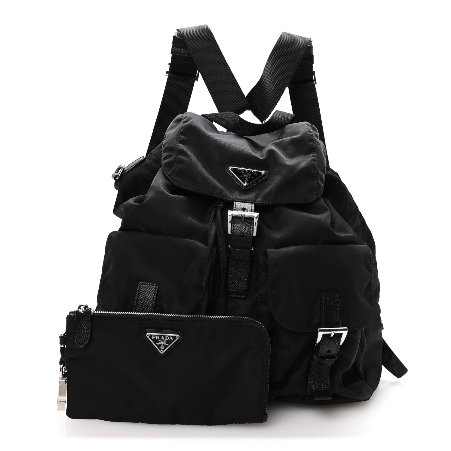 Prada Re-Nylon Vela Saffiano Medium Backpack Black