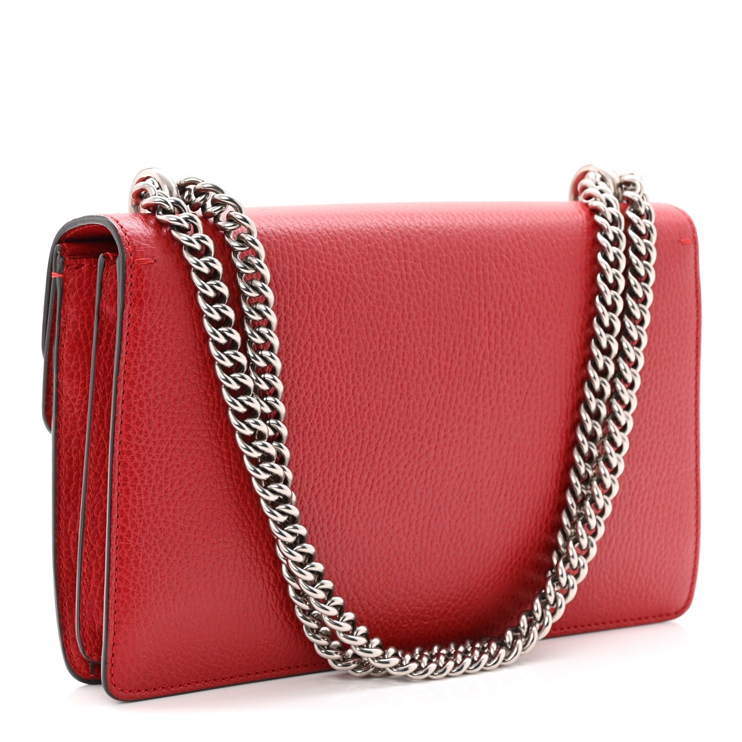Gucci Dollar Calfskin Swarovski Crystal Small Dionysus Shoulder Bag Hibiscus Red