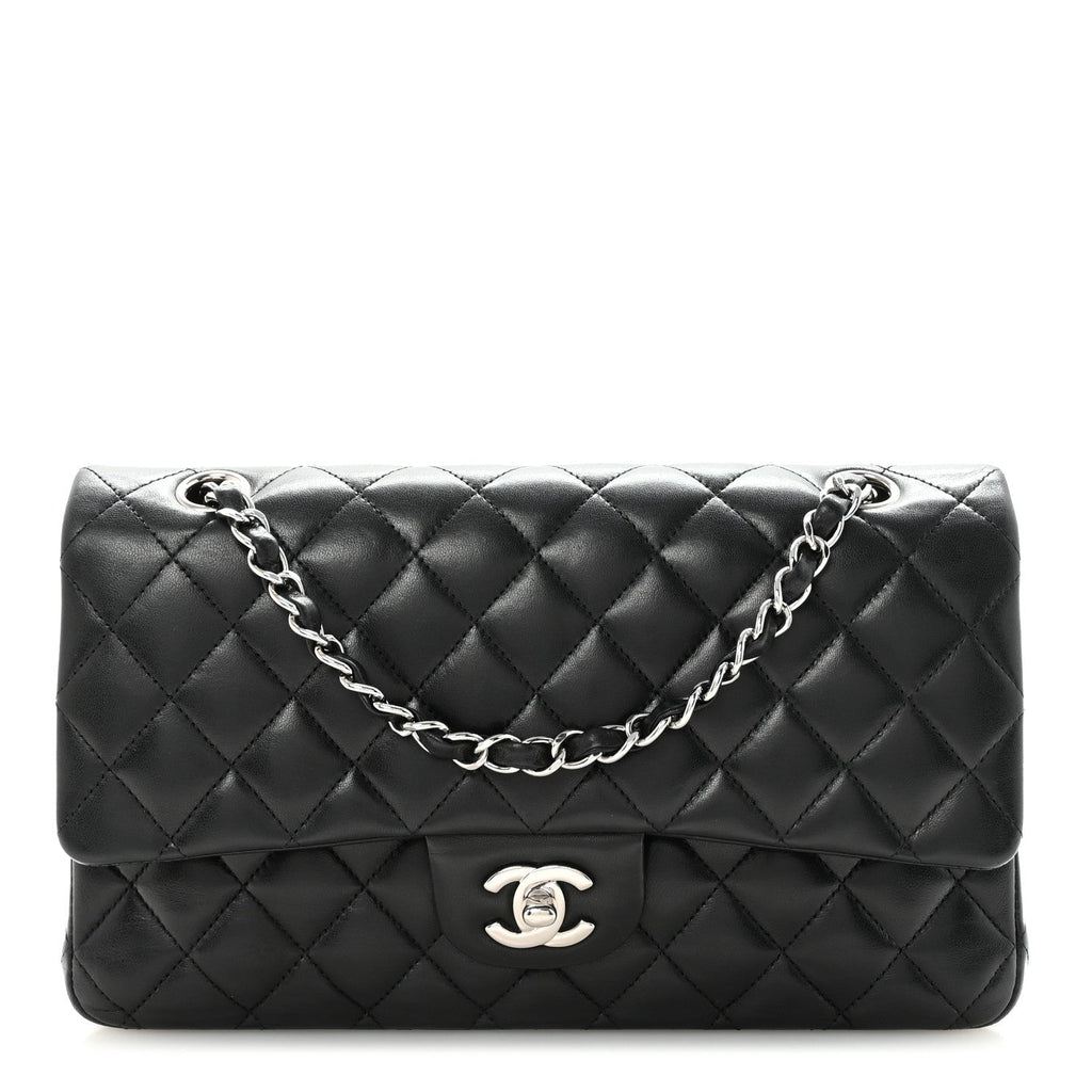 Chanel Lambskin Quilted Medium Double Flap Black