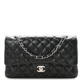 Chanel Lambskin Quilted Medium Double Flap Black