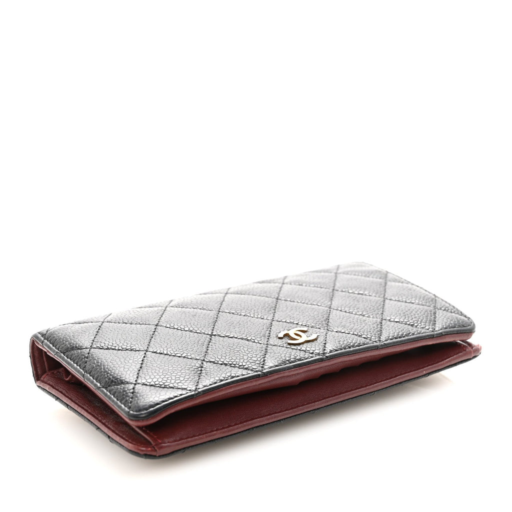 Chanel Caviar Quilted Yen Wallet Black