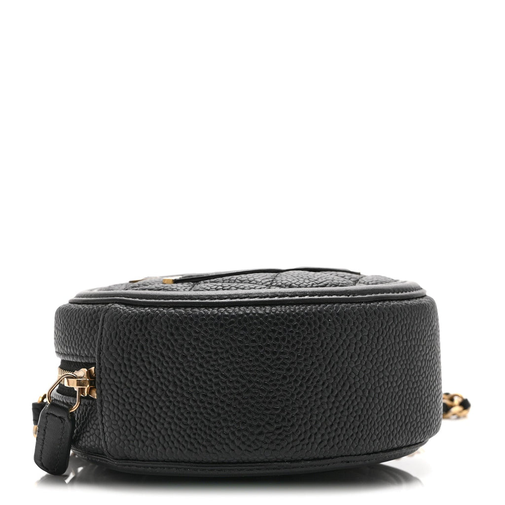 Chanel Caviar Quilted Round Filigree Crossbody Black