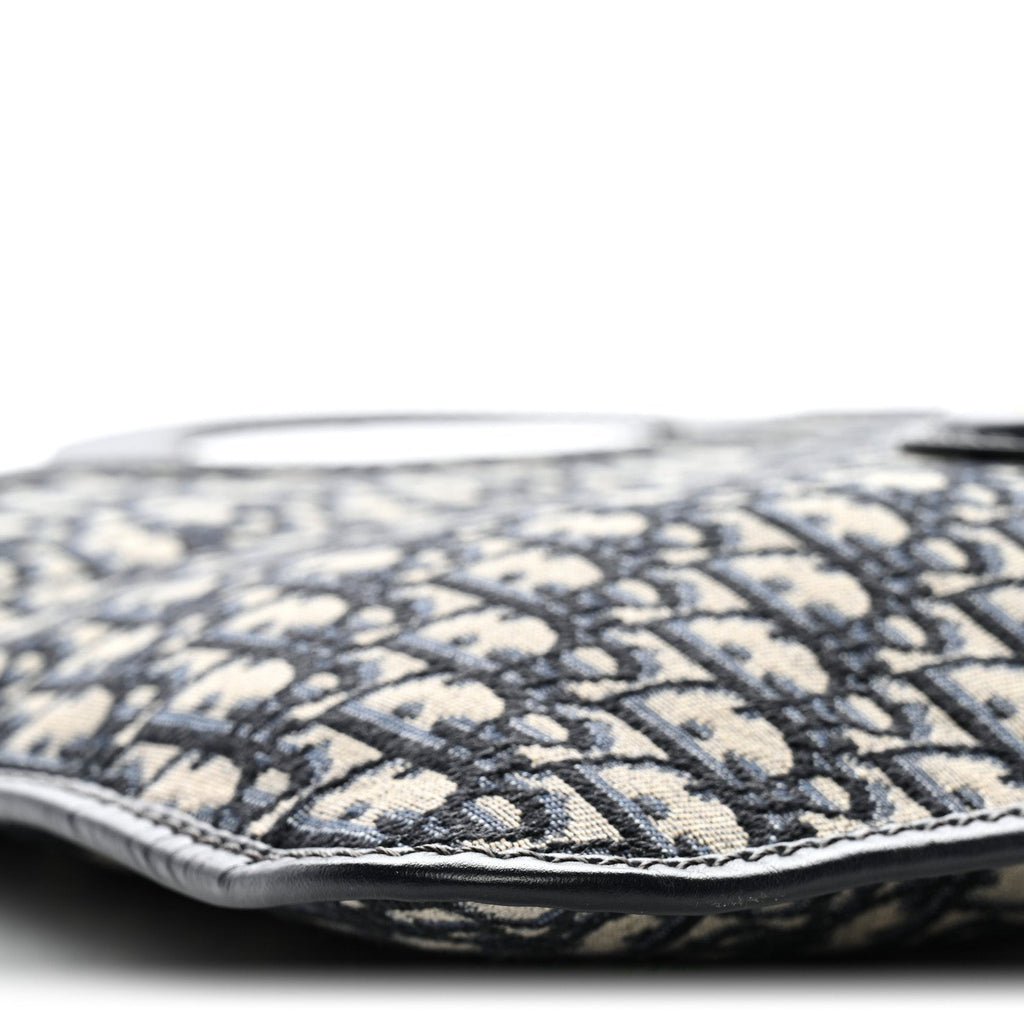 Christian Dior Oblique Fold Over Clutch Blue