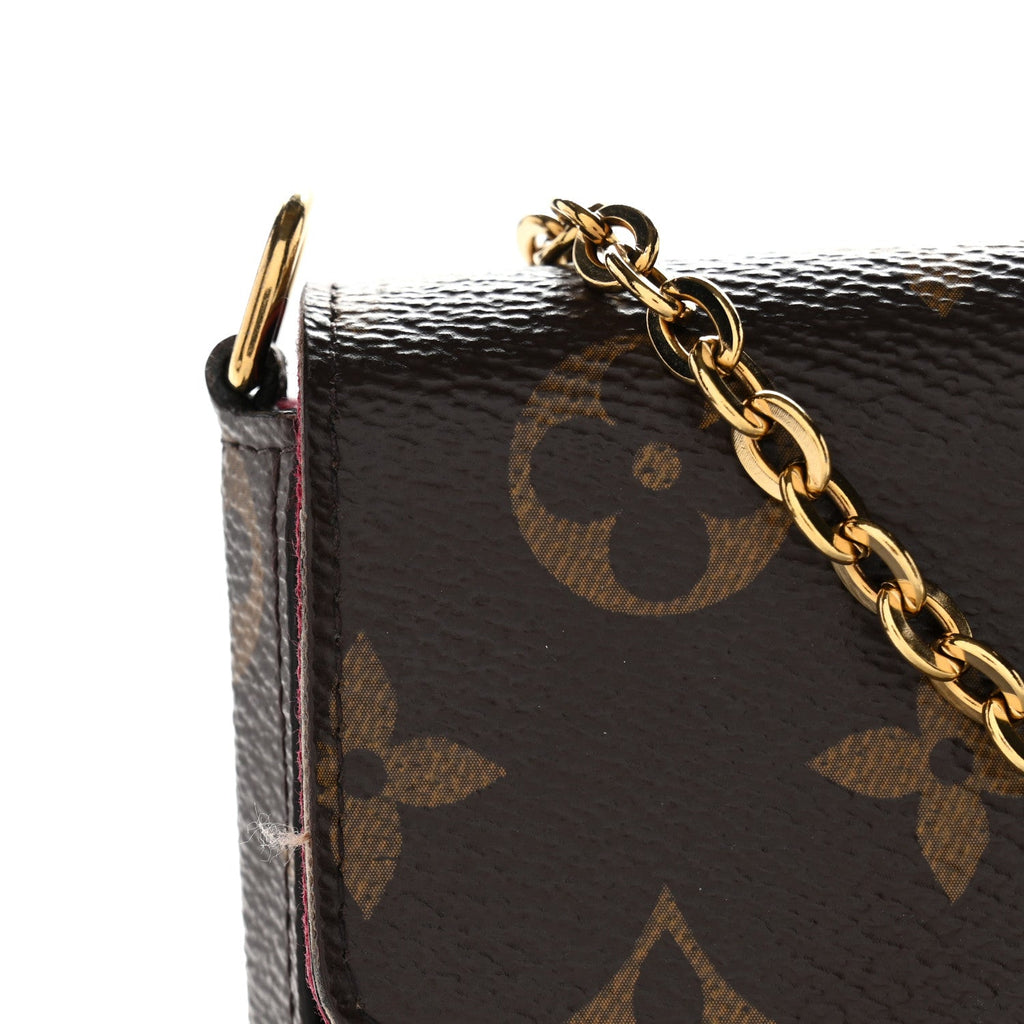 Louis Vuitton Monogram Pochette Felicie Chain Wallet Fuchsia