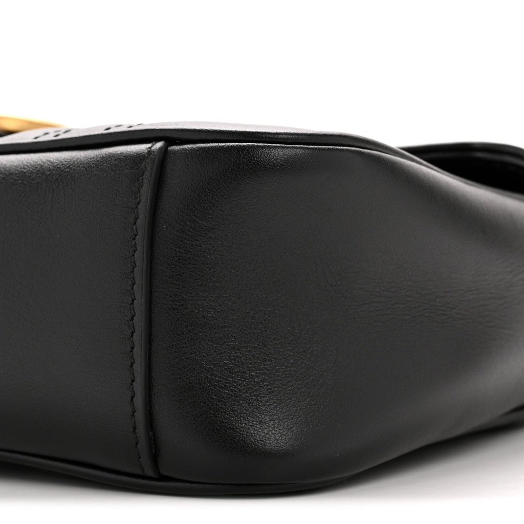 Gucci Calfskin Matelasse Small GG Marmont Shoulder Bag Black