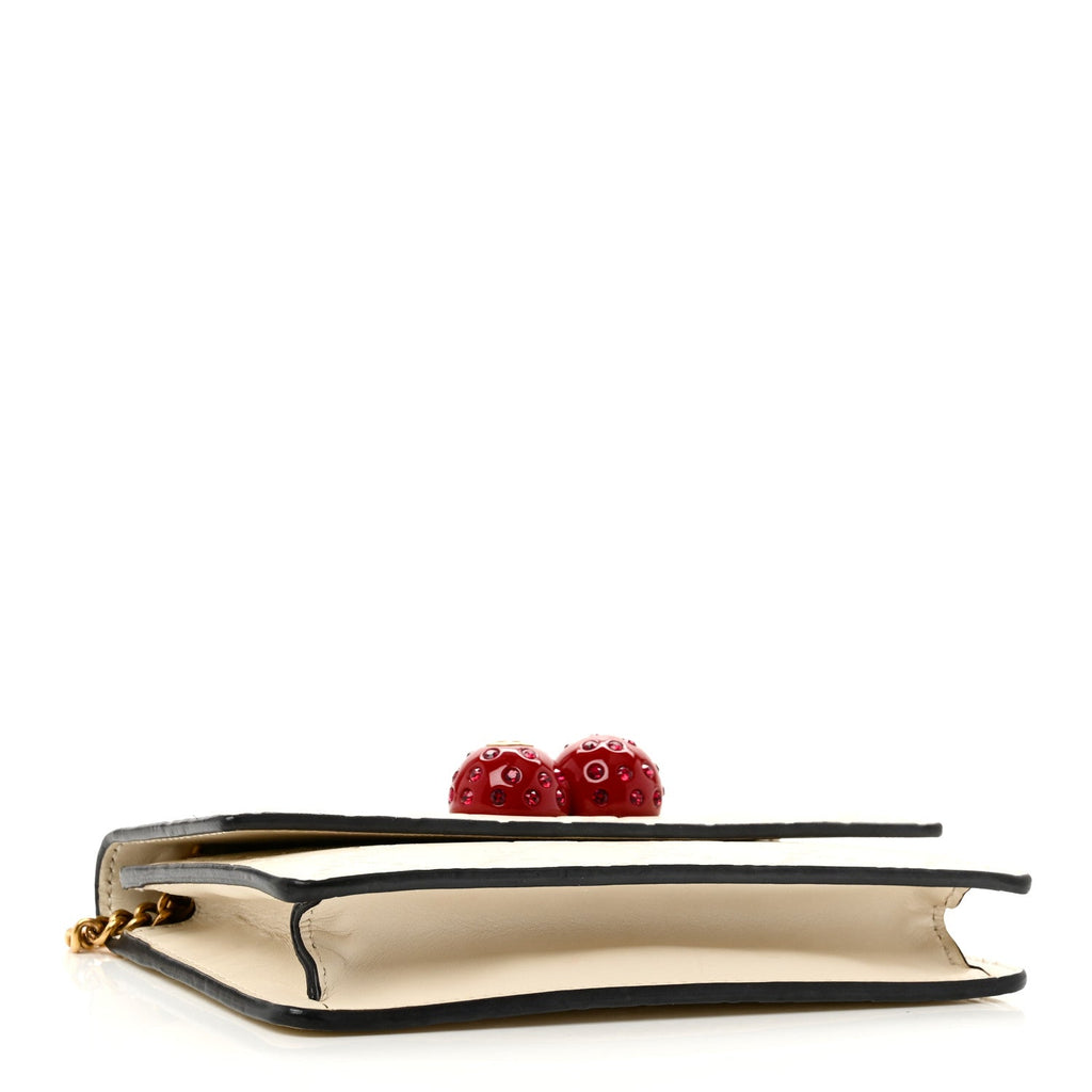 Gucci Guccissima Mini Cherry Chain Bag White