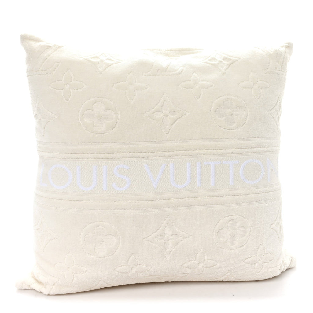 Louis Vuitton Cotton Beach Cushion Pillow Creme