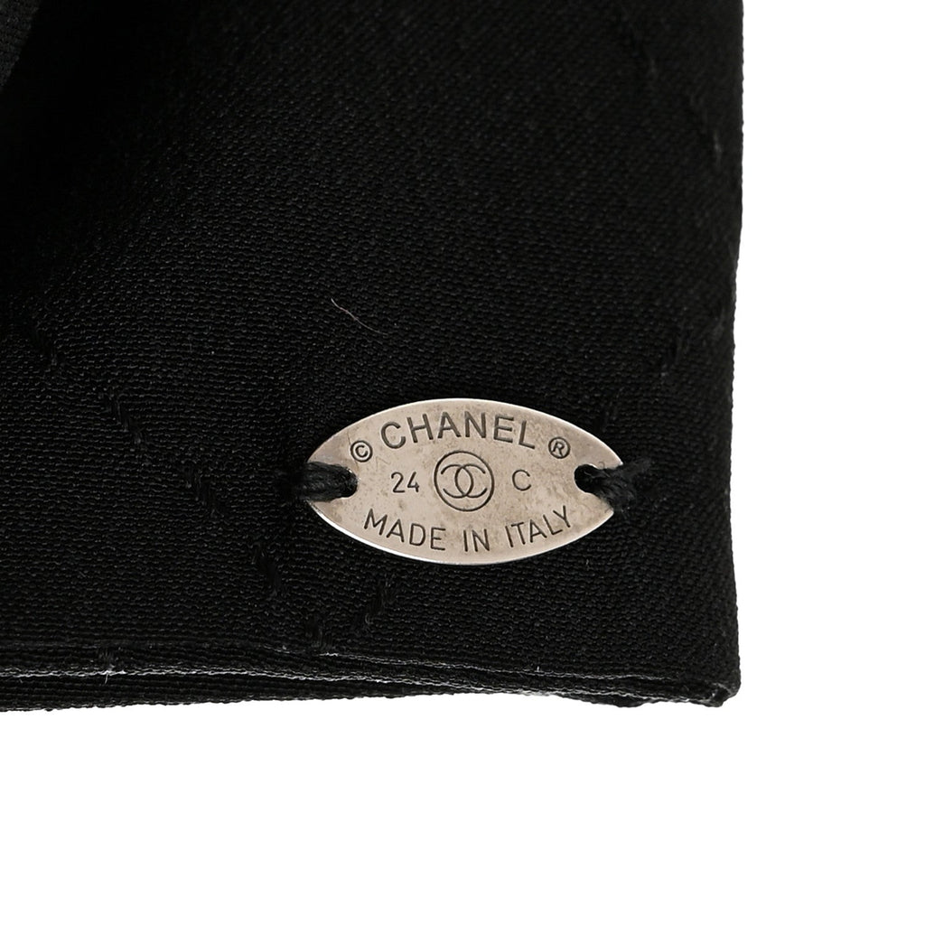 Chanel Silk Bow CC Hair Clip Black