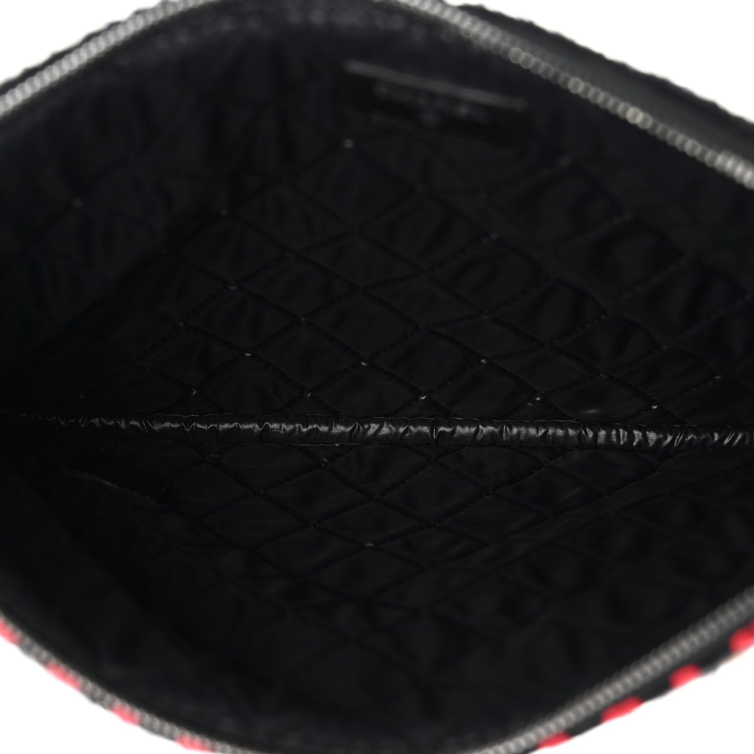 Chanel Tweed Quilted Medium Cosmetic Case Black Multicolor