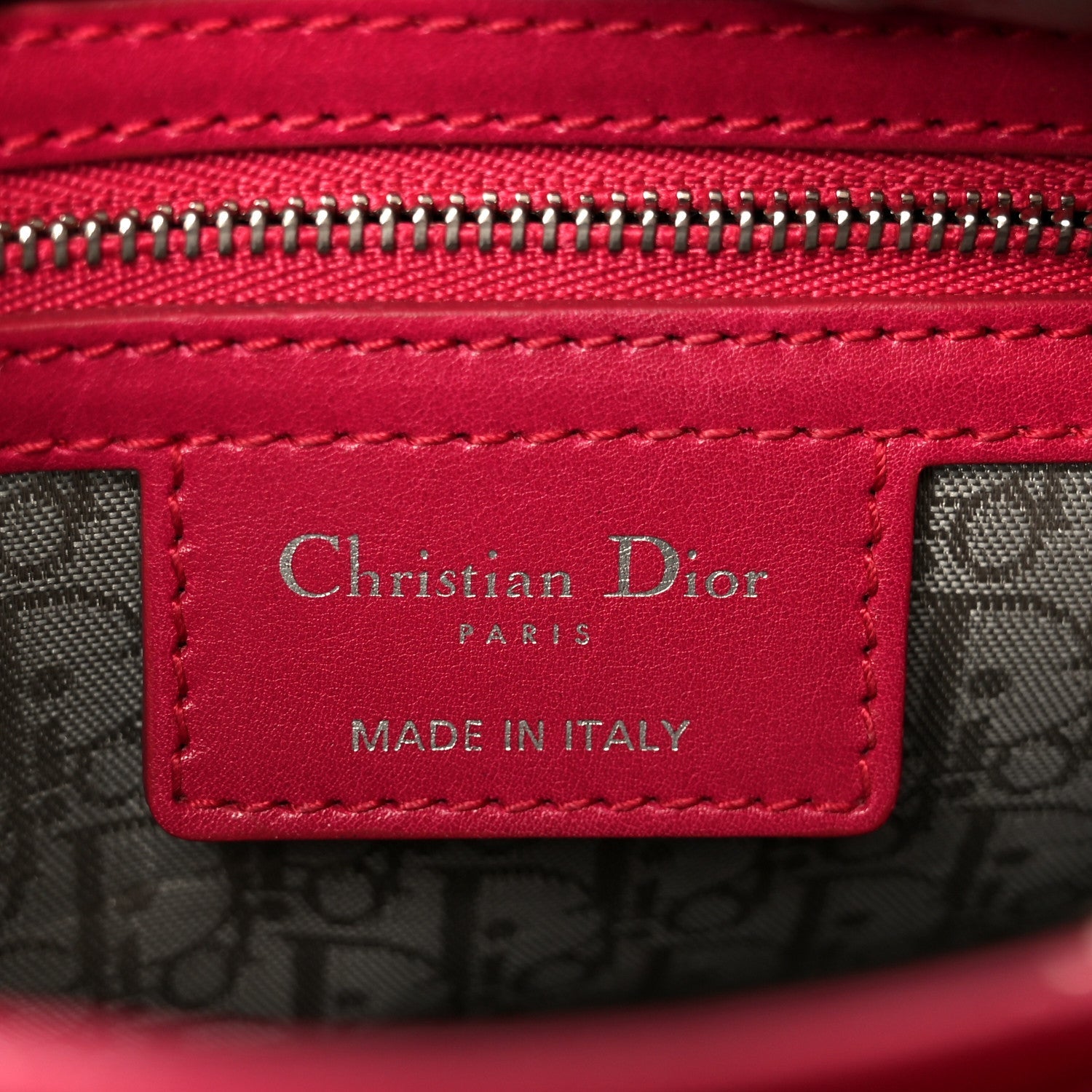 Christian Dior Lambskin Cannage Bow Medium Lady Dior Fuchsia