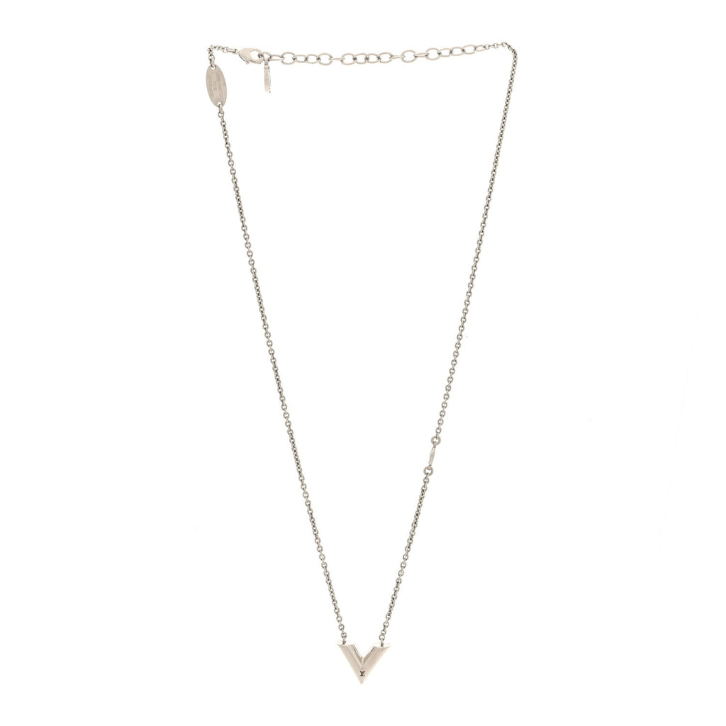 Louis Vuitton Metal Essential V Supple Necklace Silver