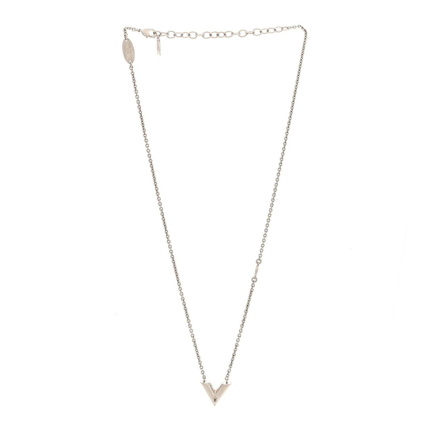 Louis Vuitton Metal Essential V Supple Necklace Silver