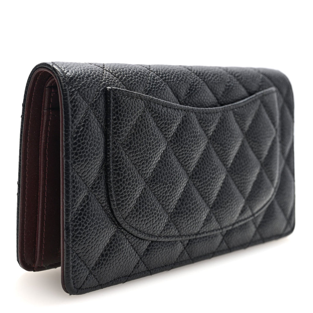 Chanel Caviar Quilted Yen Wallet Black