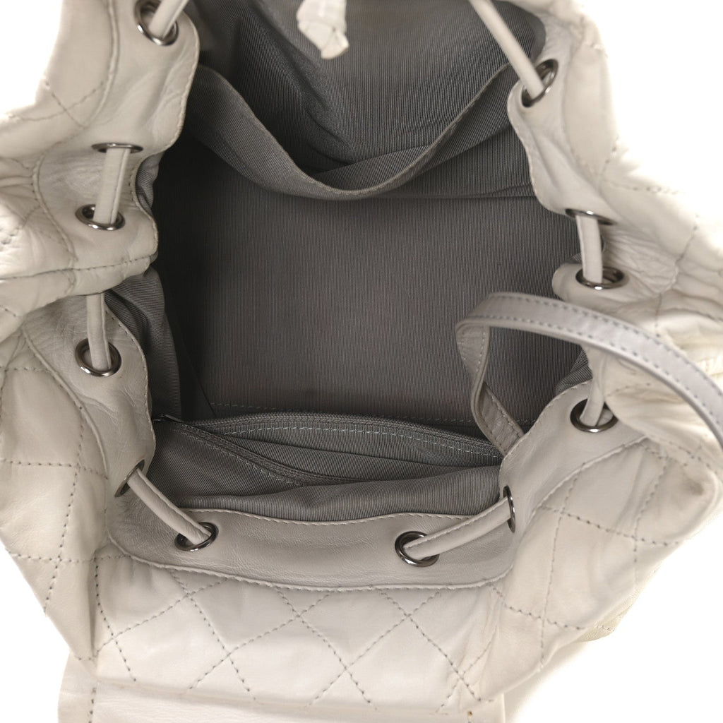 Chanel Lambskin Quilted Beijing Backpack Bag White