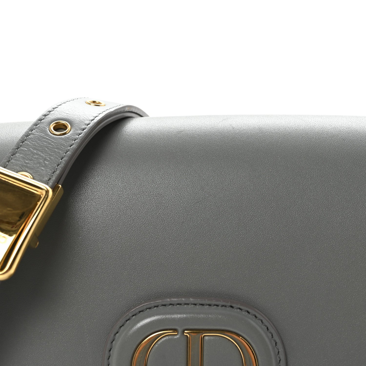 Christian Dior Box Calfskin Medium Bobby Flap Gray