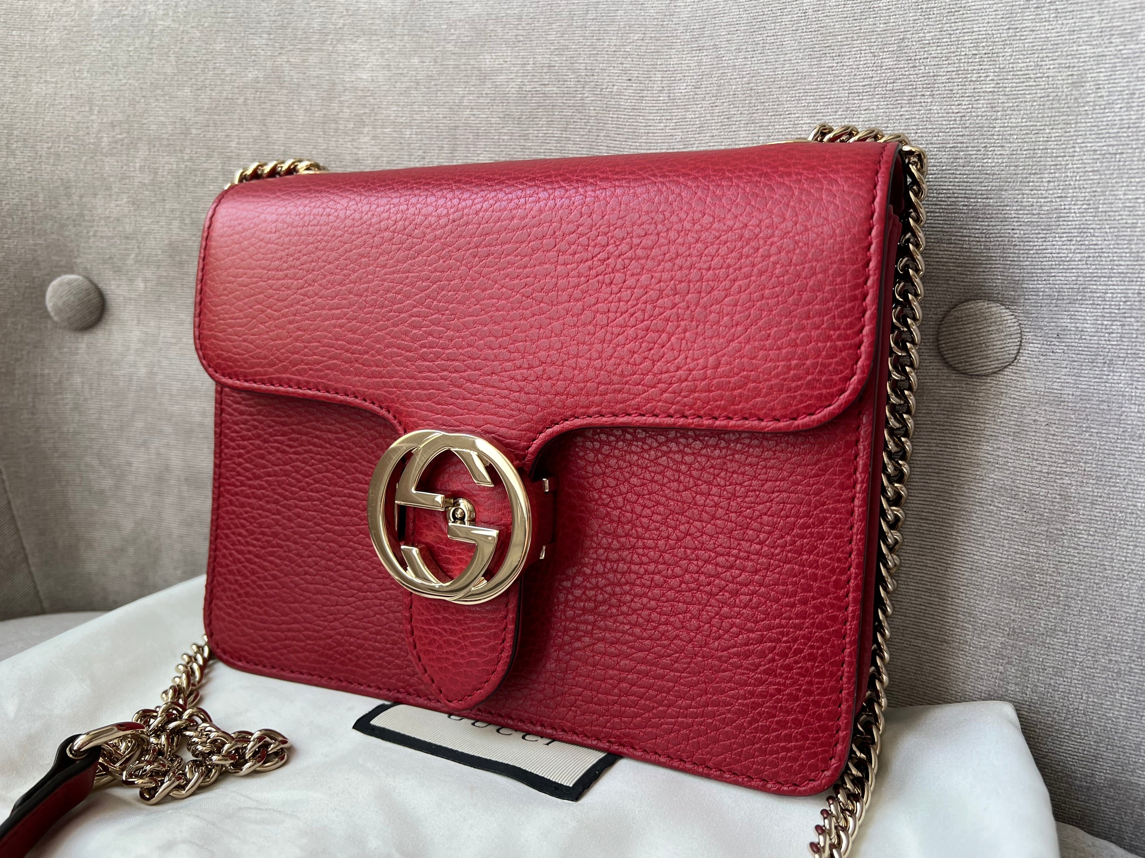 Gucci Interlocking GG Red Small Shoulder Bag