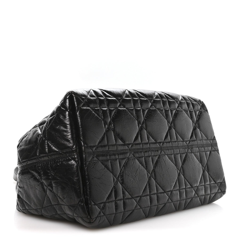 Christian Dior Crinkled Calfskin Macrocannage Large Toujours Black