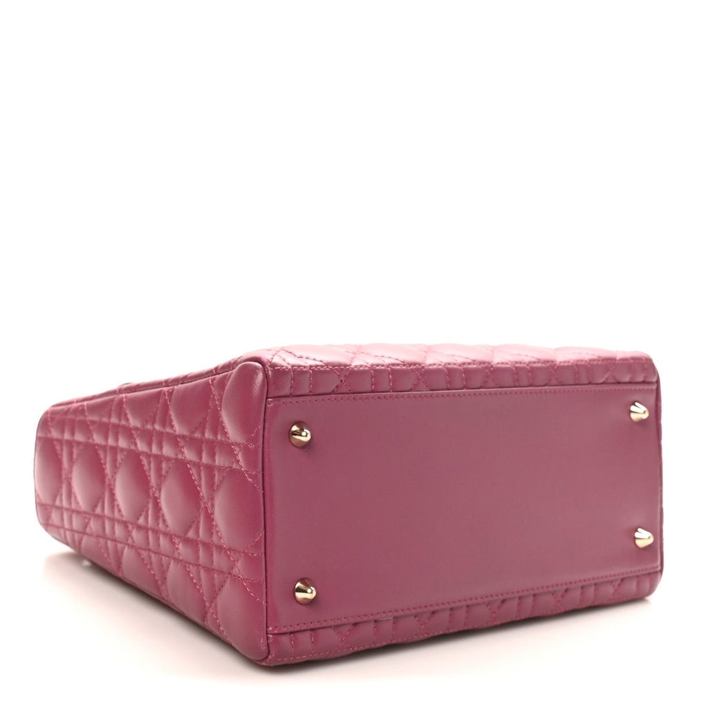 Christian Dior Lambskin Cannage Medium Lady Dior Purple