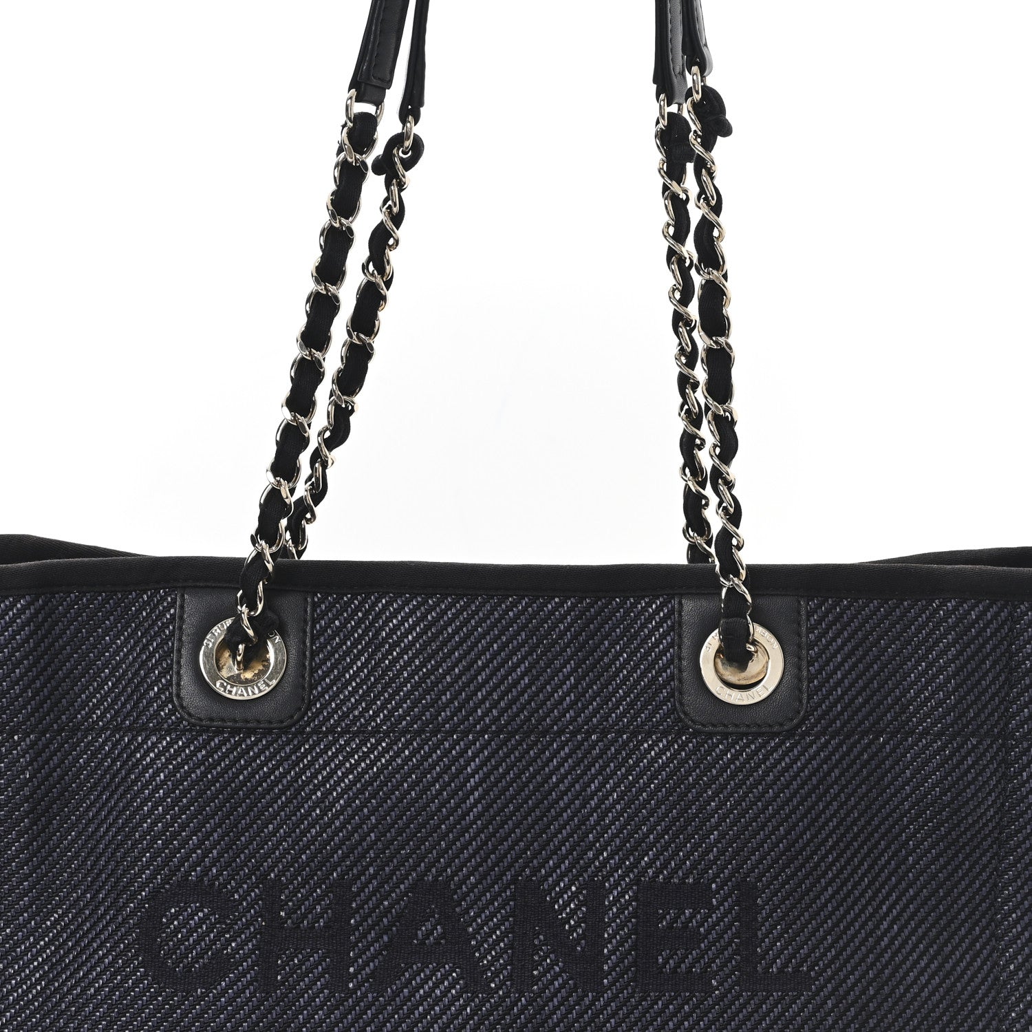 Chanel Mixed Fibers Calfskin Small Deauville Tote Black