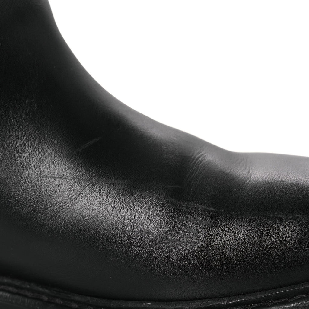 Gucci Guccissima Real Betis Glamour Calfskin Michelangelo Slim Horsebit Riding Boots 39.5 Black