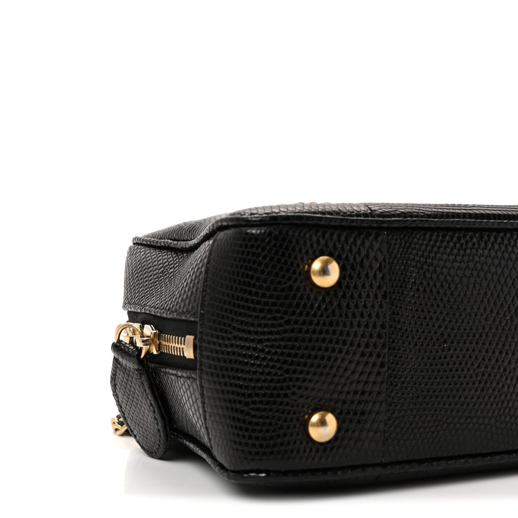 Chanel Lizard Coco Vintage Camera Case Black