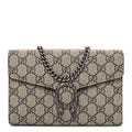 Gucci GG Supreme Monogram Mini Dionysus Chain Wallet Beige Taupe