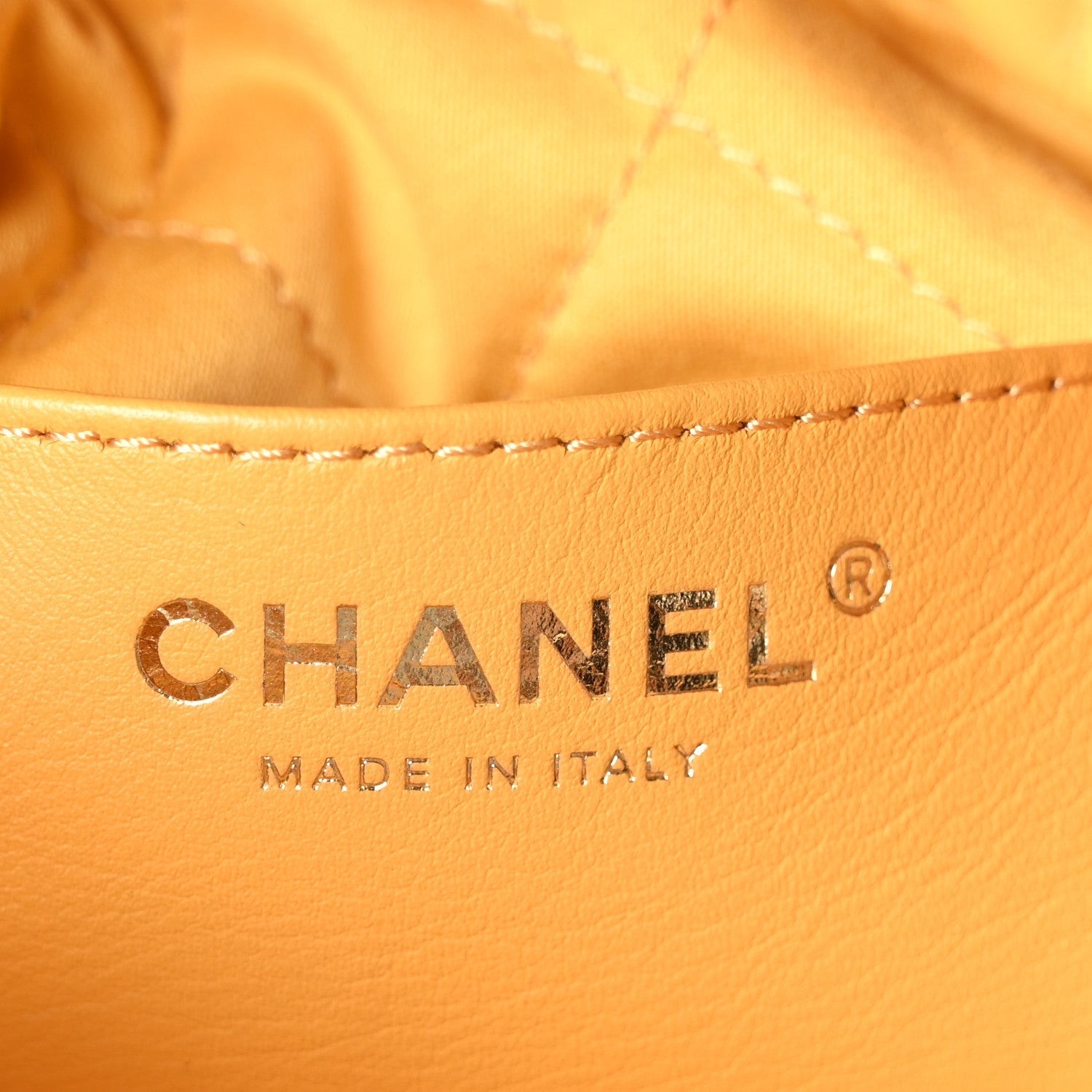 Chanel Shiny Calfskin Quilted Mini Chanel 22 Yellow
