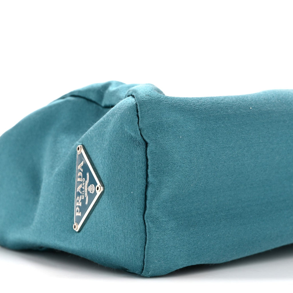 Prada Satin Soft Evening Bag Turchese
