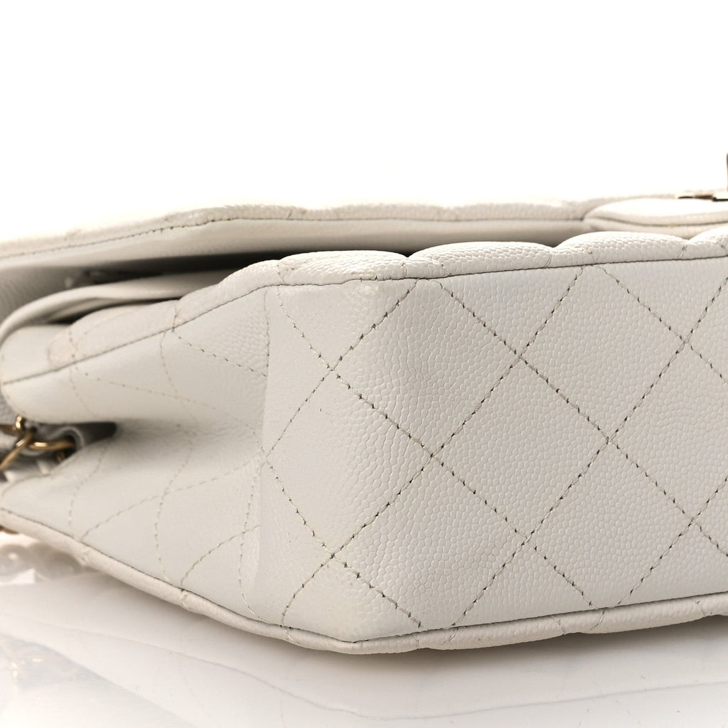 Chanel Caviar Quilted Medium Double Flap White