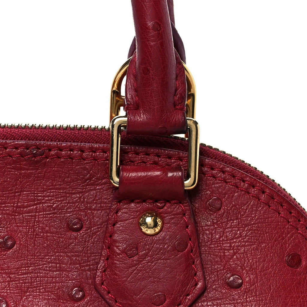Louis Vuitton Ostrich Alma BB Red