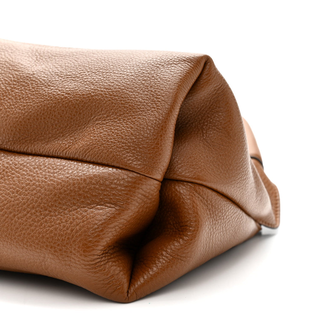 Gucci Grained Calfskin Softbit Medium Shoulder Bag Brown