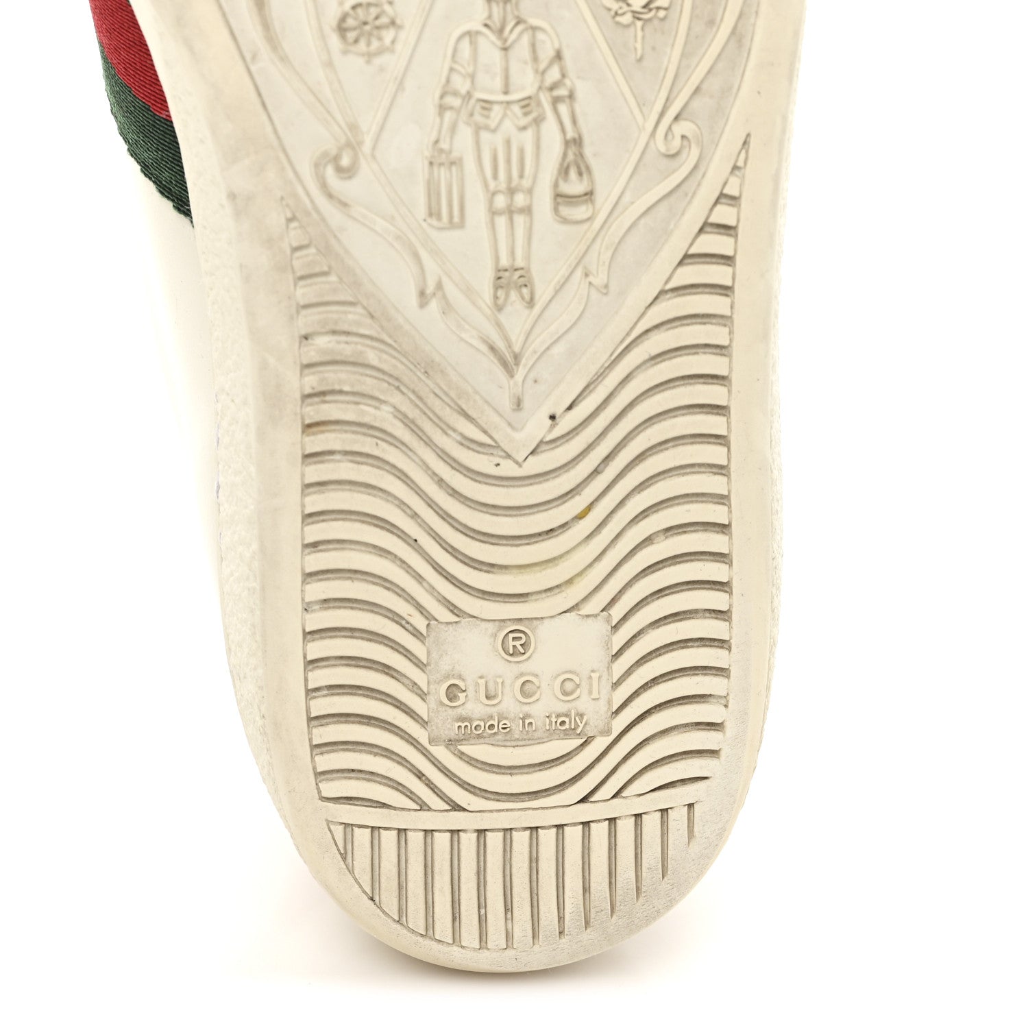 Gucci Calfskin Web Heart Embroidered Womens Ace Sneakers 36 White