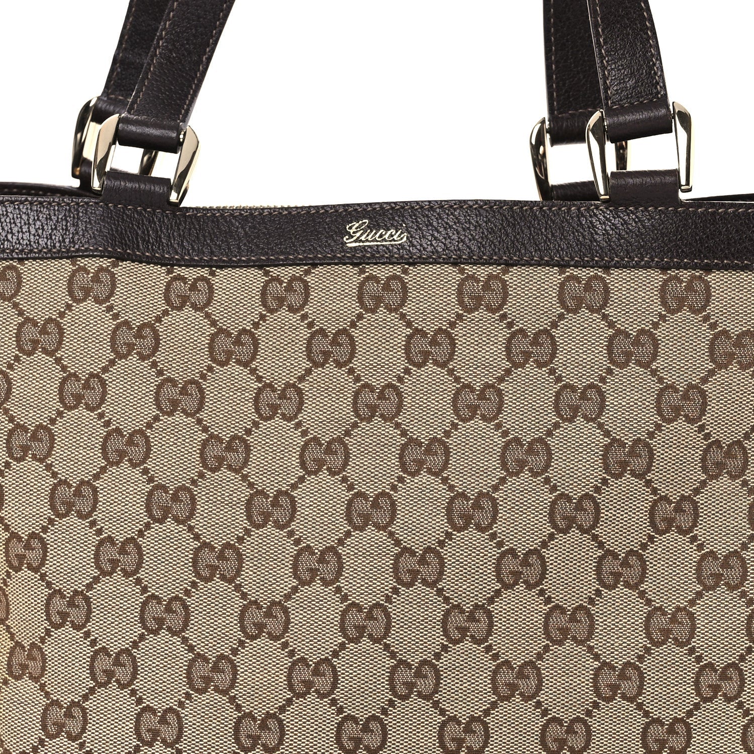 Gucci Monogram Medium Abbey Tote  Brown
