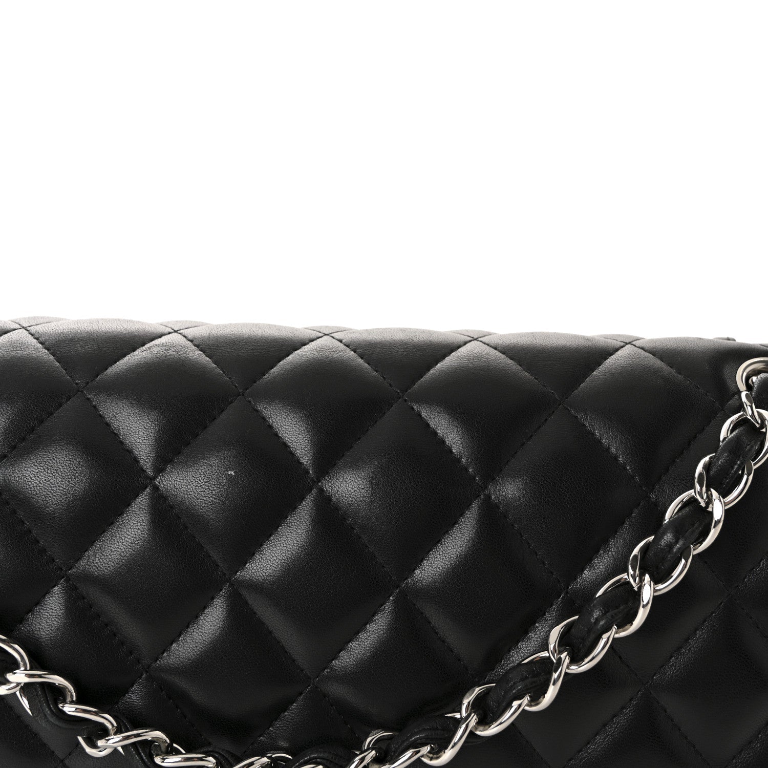 Chanel Lambskin Quilted Jumbo Double Flap Black