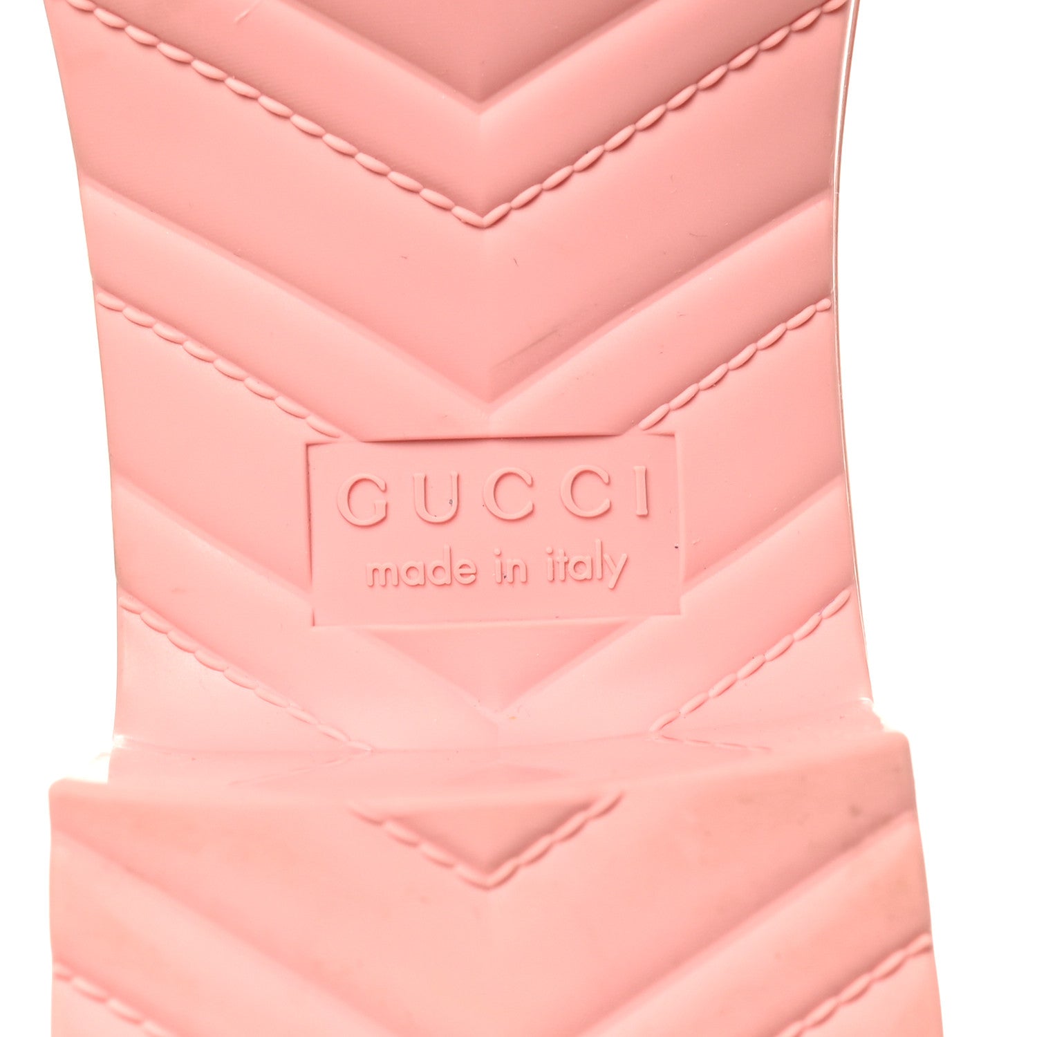Gucci Rubber Gucci Logo Womens Platform 20/60mm Slide Sandals 38 Wild Rose
