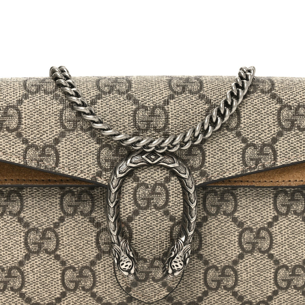 Gucci GG Supreme Monogram Super Mini Dionysus Shoulder Bag Taupe