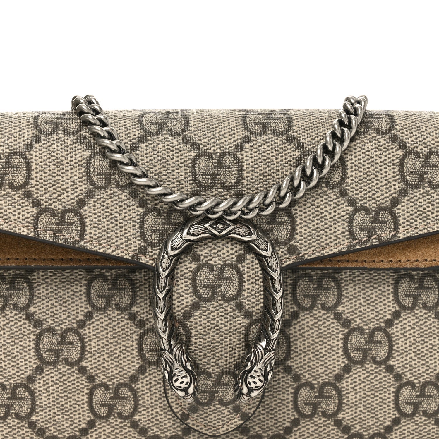 Gucci GG Supreme Monogram Super Mini Dionysus Shoulder Bag Taupe