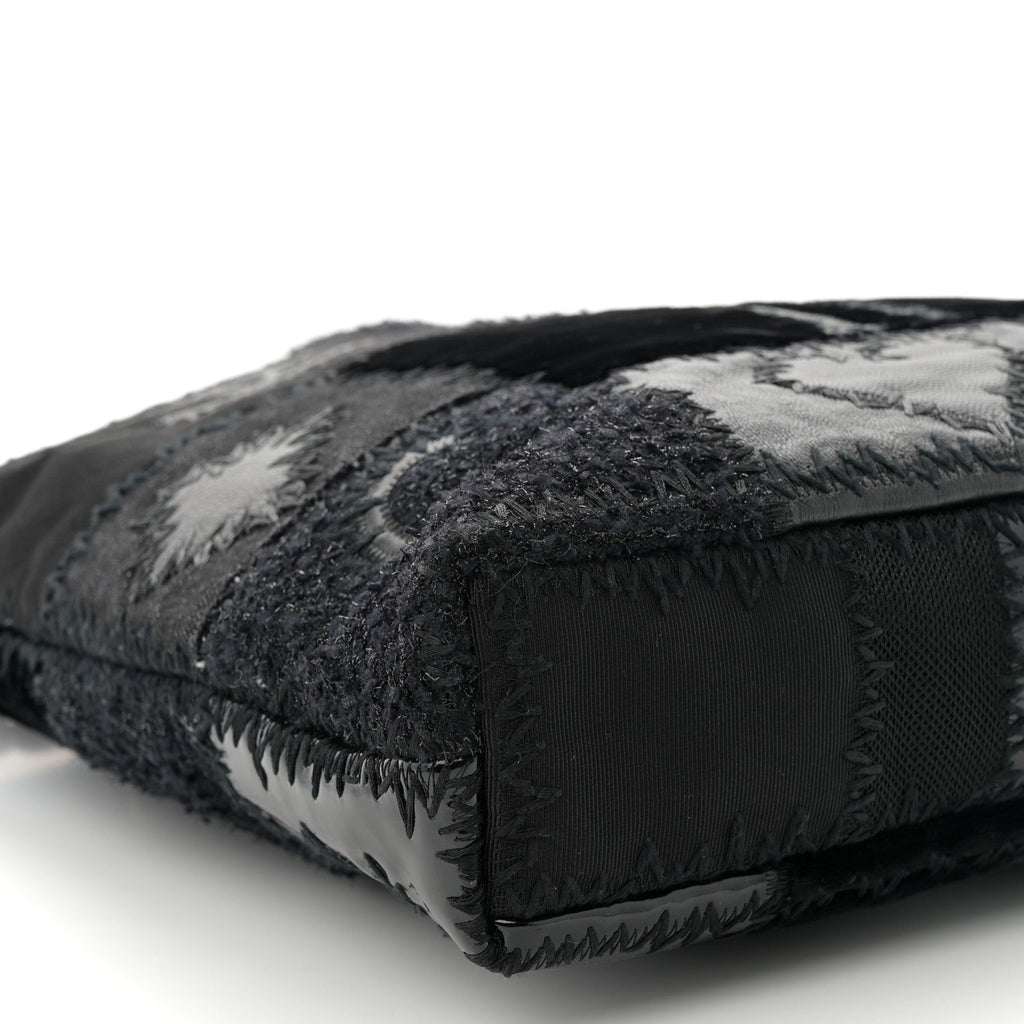 Chanel Tweed Patchwork Tote Black