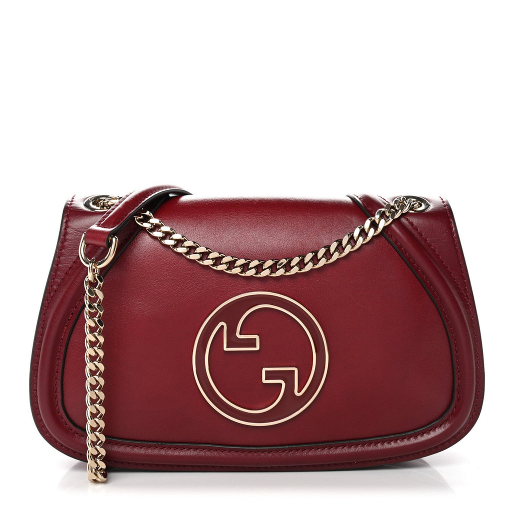 Gucci Calfskin Blondie Medium Shoulder Bag Dark Red