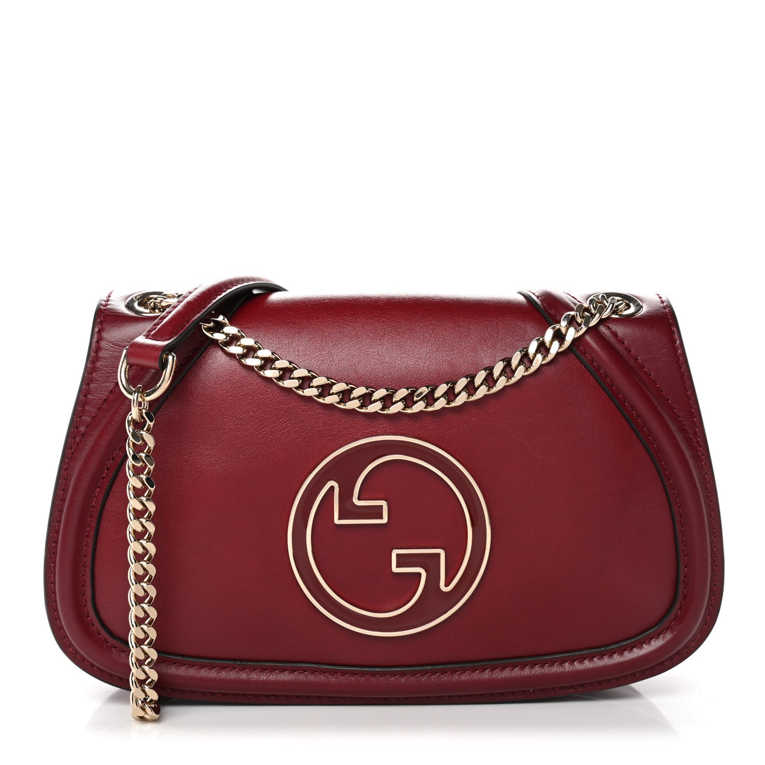 Gucci Calfskin Blondie Medium Shoulder Bag Dark Red