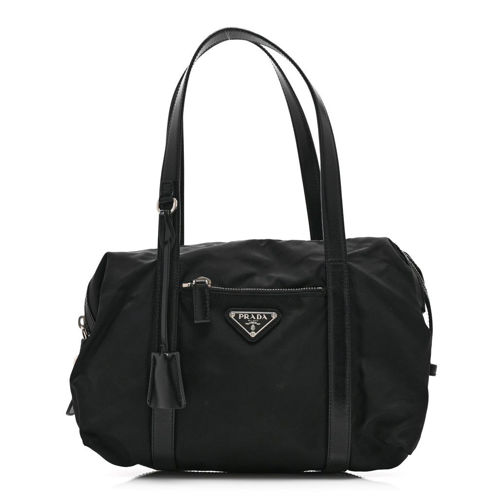 Prada Tessuto Nylon Saffiano Tote Black