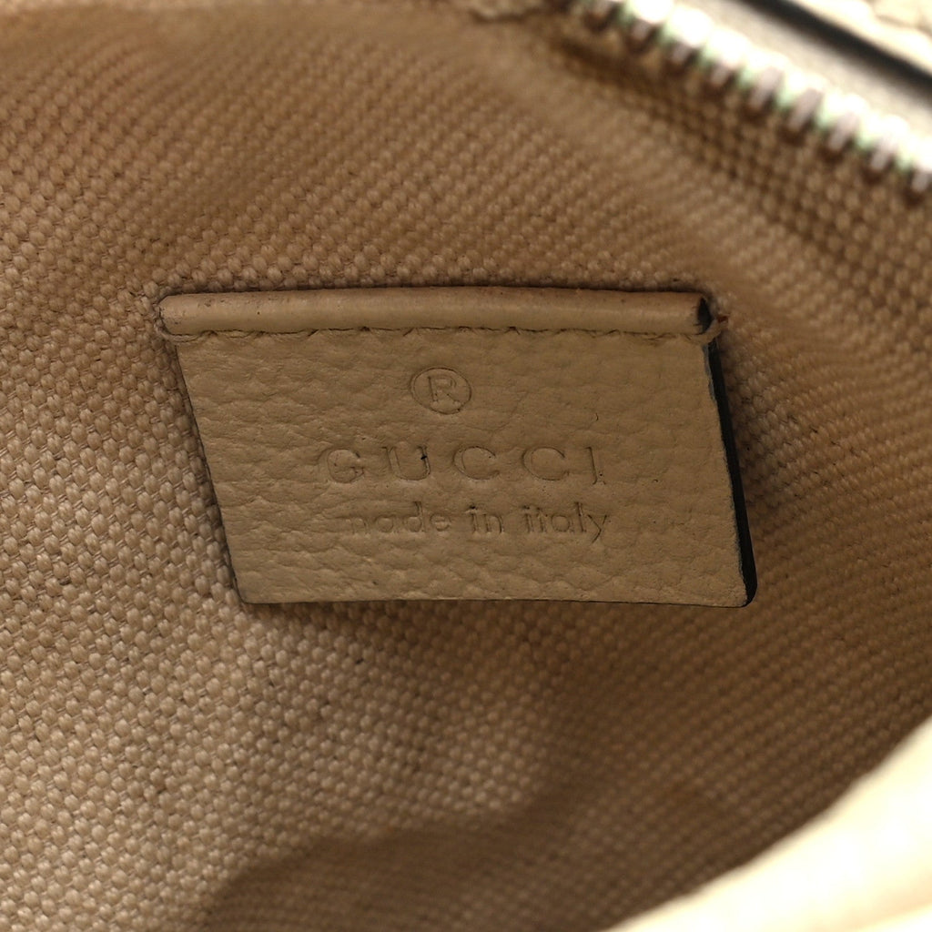 Gucci Grained Calfskin Mini Logo Messenger Bag White